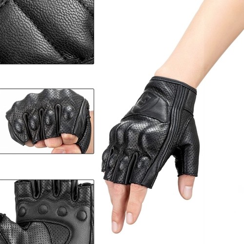 Rockbros 16220006004 XL leather motorcycle gloves - black image 4