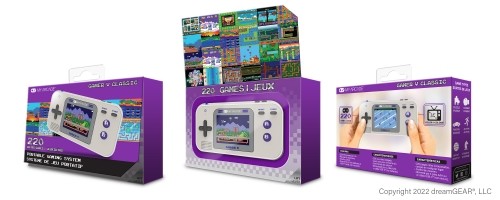 Dreamgear MY ARCADE GAMER V CLASSIC nešiojama žaidimų konsolė 220 žaidimų viename, pilkas, violetinis image 4