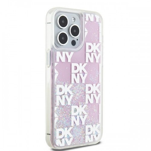 DKNY DKHCP15XLCPEPP iPhone 15 Pro Max 6.7" różowy|pink hardcase Liquid Glitter Multilogo image 4