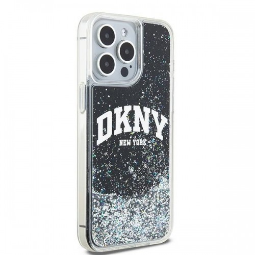 DKNY DKHCP14XLBNAEK iPhone 14 Pro Max 6.7" czarny|black hardcase Liquid Glitter Big Logo image 4