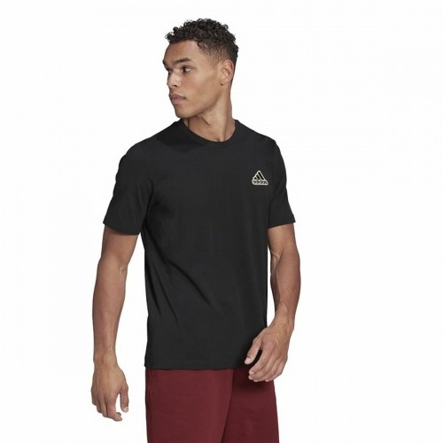 Vīriešu Krekls ar Īsām Piedurknēm Adidas Essentials Feel Comfy Melns image 5