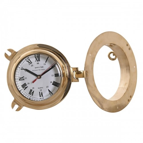 Настенное часы DKD Home Decor Стеклянный Позолоченный Vintage Латунь (23 x 7 x 23 cm) image 5