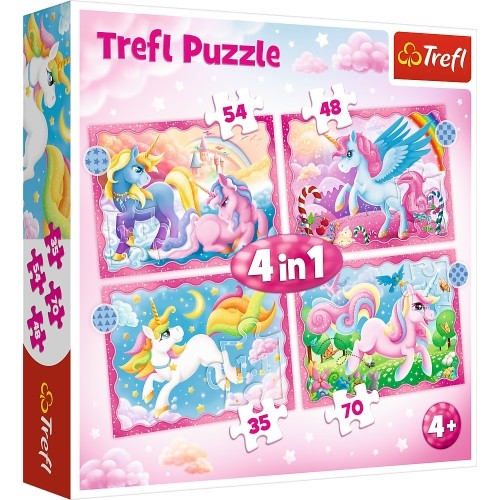 Trefl Puzzles TREFL Pužļu komplekts 4in1 Vienradži image 5