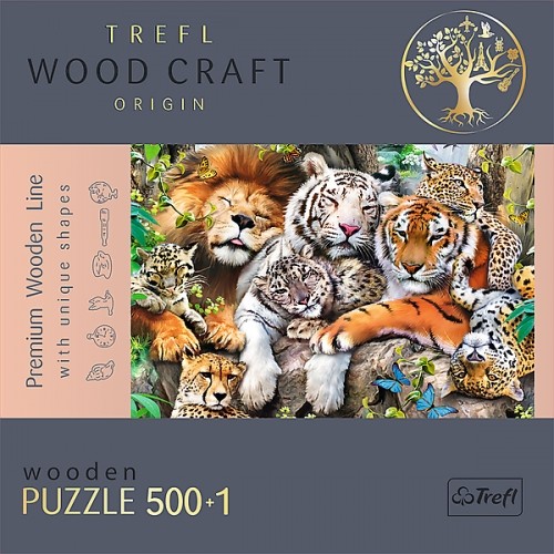 Trefl Puzzles TREFL Пазл из дерева Дикие кошки в джунглях 500+1 шт. image 5