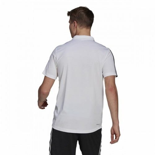 Поло с коротким рукавом мужское Adidas Primeblue 3 Stripes Белый image 5