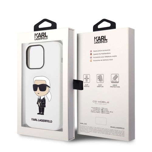 Karl Lagerfeld Liquid Silicone Ikonik NFT Case for iPhone 14 Pro Max White image 5