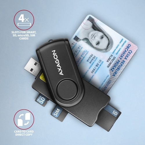 Axagon smart card reader + USB-C adapter CRE-SMP2A image 5