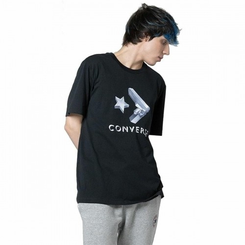 Vīriešu Krekls ar Īsām Piedurknēm Converse Crystals Melns image 5