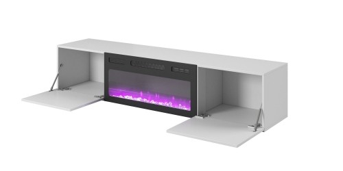 Halmar LIVO RTV 180 TV stand with fireplace, white image 5
