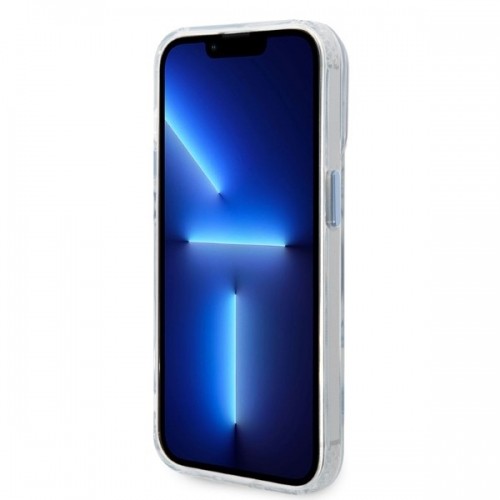 Guess GUHMP14LHTRMB iPhone 14 Pro 6,1" niebieski|blue hard case Metal Outline Magsafe image 5