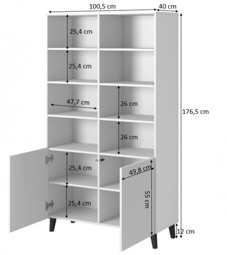 Halmar PAFOS Standing bookcase white/white image 5