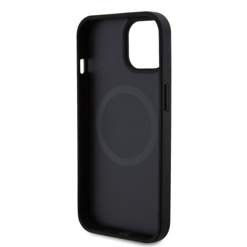 Ferrari PU Leather Bottom Carbon MagSafe Case for iPhone 15 Plus Black image 5