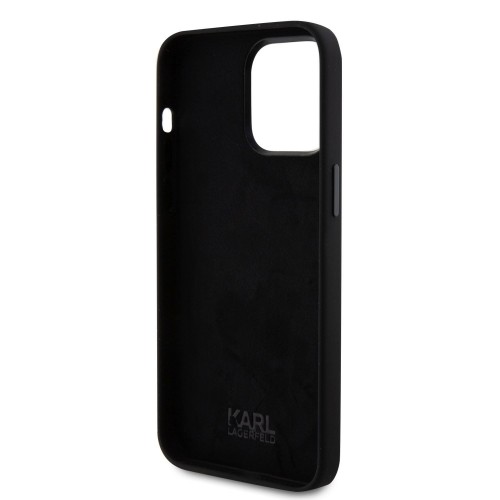 Karl Lagerfeld Liquid Silicone Karl and Choupette Heads Case for iPhone 15 Pro Max Black image 5