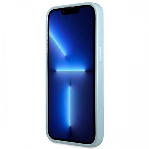 Guess GUHCP13XPS4MB iPhone 13 Pro Max 6,7" niebieski|blue hardcase Saffiano 4G Small Metal Logo image 5