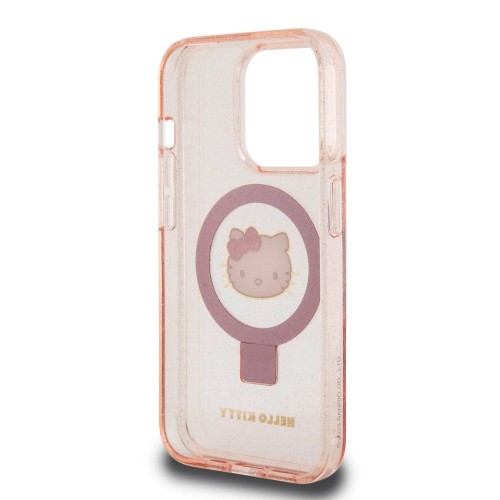 Hello Kitty IML Ringstand Glitter Kitty Head Logo MagSafe Case for iPhone 15 Pro Max Pink image 5