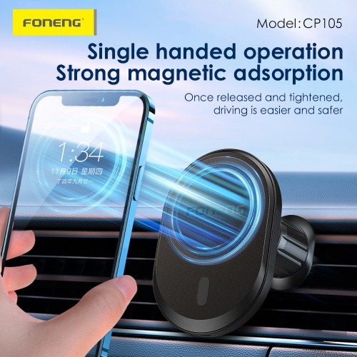 OEM Foneng Car holder CP105 magnetic with induction charging to air vent black image 5