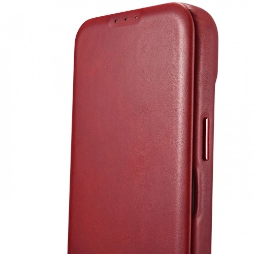 iCarer CE Oil Wax Premium Leather Folio Case iPhone 14 magnetic flip case MagSafe red (AKI14220705-RD) image 5