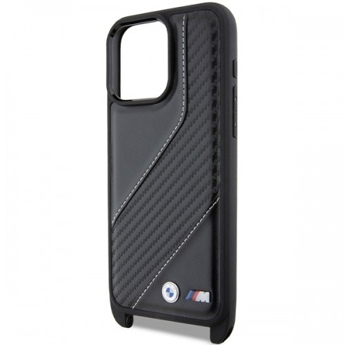 BMW BMHCP15X23PSCCK iPhone 15 Pro Max 6.7" czarny|black hardcase M Edition Carbon Stripe & Strap image 5