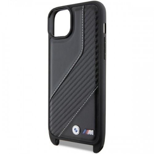 BMW BMHCP15S23PSCCK iPhone 15 | 14 | 13 czarny|black hardcase M Edition Carbon Stripe & Strap image 5