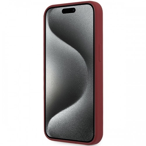 BMW BMHMP15LSLBLRE iPhone 15 Pro 6.1" czerwony|red hardcase Silicone Big Logo MagSafe image 5