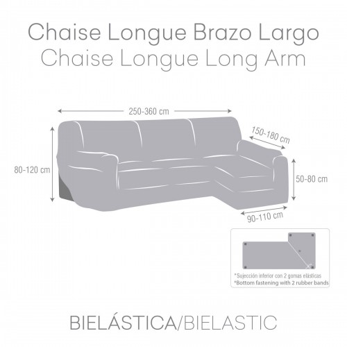Чехол на правый шезлонг с длинным подлокотником Eysa JAZ Темно-серый 180 x 120 x 360 cm image 5