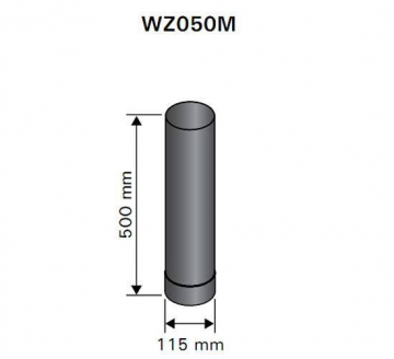 HARVIA WZ050M Smoke pipe 0,5 m Ø 115 mm, painted steel 