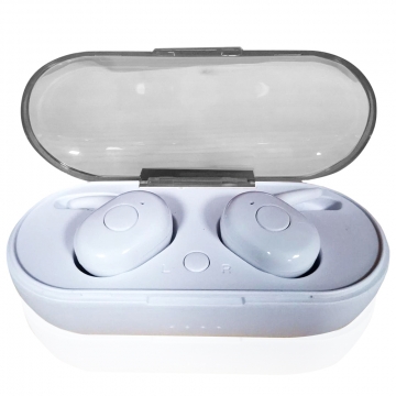 TWS MICRO wireless earbuds with microphone and charging case (White)