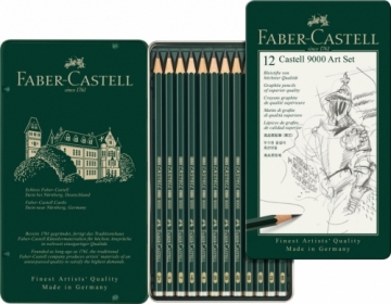 Простой карандаш Faber-Castell 9000 8B-2H 12шт в упаковке P