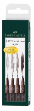 Ручка-кисть Faber-Castell Pitt Artist Pen, 4шт в упаковке