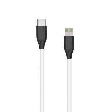 Extradigital Силиконовый кабель USB Type-C - Lightning (белый, 1m)