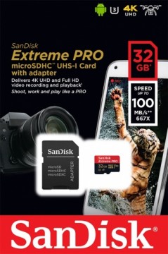 SanDisk карта памяти microSDHC 32GB Extreme Pro V30 A1