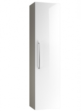 TALL UNIT WITH ACCESSORIES PANEL Raguvos Baldai JOY 35 CM white/taupe, glossy chrome 12301211