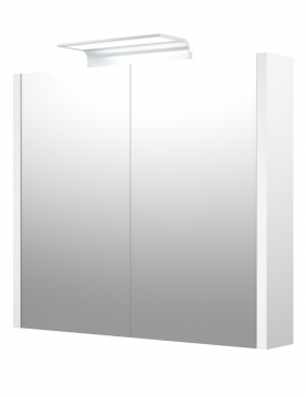 Шкафчик с зеркальными дверцами и ALUMINIUM LED подсветкой Raguvos Baldai SERENA 75 CM glossy white 1405411
