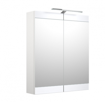 Шкафчик с зеркальными дверцами и GARDA LED подсветкой Raguvos Baldai SERENA RETRO 60 CM glossy white 1302311