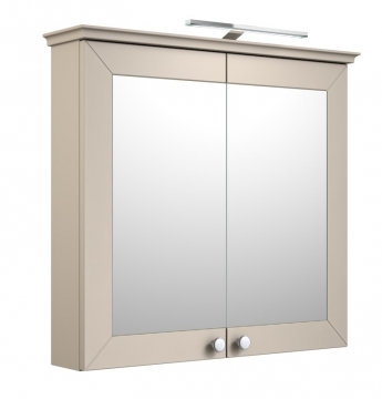 Шкафчик с зеркальными дверцами и GARDA LED подсветкой Raguvos Baldai SIESTA 79 CM grey cashmere 170141560