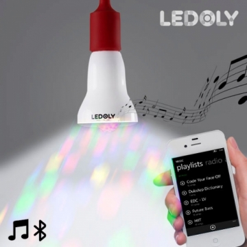 Разноцветная LED Лампочка сBluetooth и Колонкой Ledoly С1000