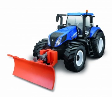 MAISTO TECH car model New Holland Tractor with snow plow, 82303