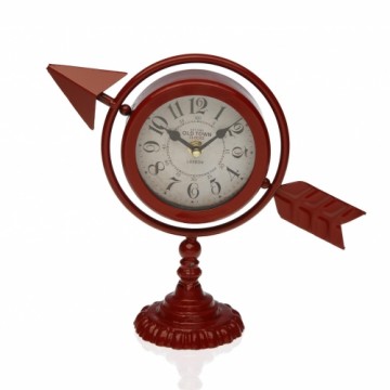 Bigbuy Home Настольные часы Полная стрела Тёмно Бордовый Металл (23 x 16 x 8 cm)
