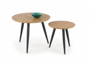 Halmar MENTONA 2, set of two coffee tables, color: golden oak / black
