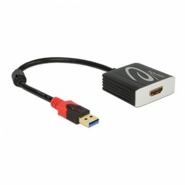 USB 3.0 uz HDMI Adapteris DELOCK 62736 20 cm Melns