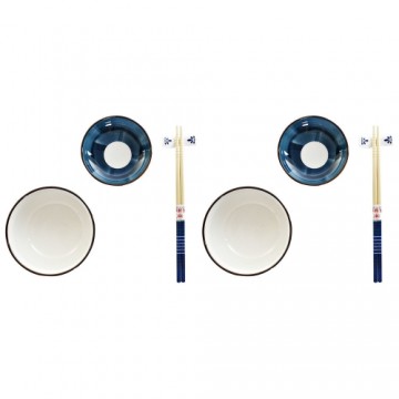 Suši Komplekts DKD Home Decor Bambuss Porcelāns (8 pcs) (34 x 29,5 x 7,3 cm)