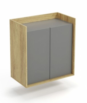 Halmar MOBIUS cabinet 2D color: hikora oak/grey