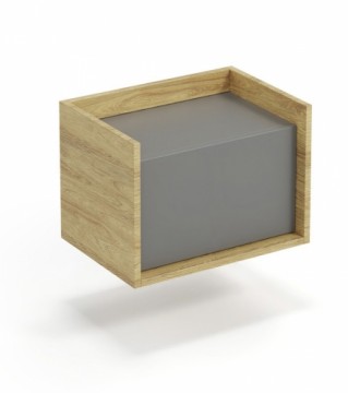 Halmar MOBIUS low cabinet 1D color: hikora oak/grey
