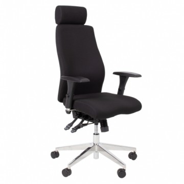 Mācību krēsls SMART EXTRA ar galvas balstu 60x63,5-70xH114-123cm, sēdeklis un atzveltne: audums, krāsa: melns