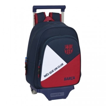Школьный рюкзак с колесиками F.C. Barcelona Corporativa Синий Тёмно Бордовый (27 x 33 x 10 cm)
