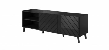 Cama Meble RTV cabinet ABETO 150x42x52 black glossy