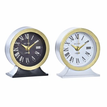 Настольные часы DKD Home Decor Стеклянный Чёрный Белый Железо (12 x 6 x 13 cm) (2 штук)