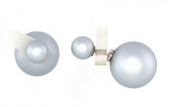 Серебряные серьги-пуссеты #2201136_PC-GR, Серебро	925°, Пластик , 5.3 гр.