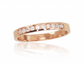 Золотое кольцо #1100832(Au-R)_CZ, Красное Золото	585°, Цирконы , Размер: 17.5, 1.34 гр.