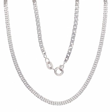 Серебряная цепочка Ромб 2 мм , алмазная обработка граней #2400079(PRh-Gr), Серебро	925°, родий (покрытие), длина: 50 см, 3.8 гр.